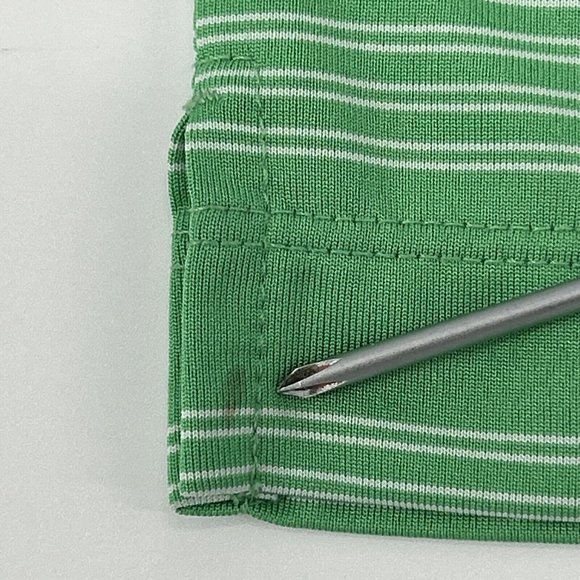 Nike Men's Shirt M Green White Stripes Tour Performance Short Sleeve Polo Golf - Picture 4 of 11